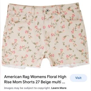 American Rag Womens Floral High Rise Mom Shorts